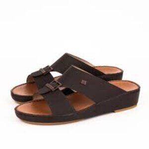 Al Tawash Brown Micro Calf Leather Sandal Size 39 NEW